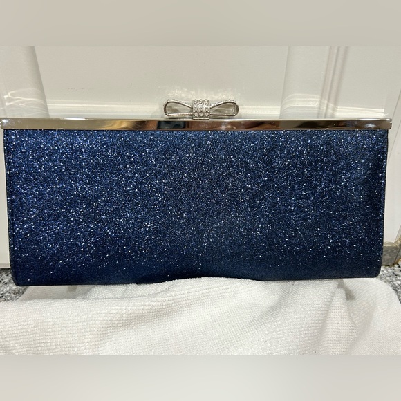 INC International Concepts Blue Sparkle Clutch Purse - Picture 2 of 10